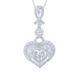 1.59ct 18k White Gold Diamond Heart Necklace